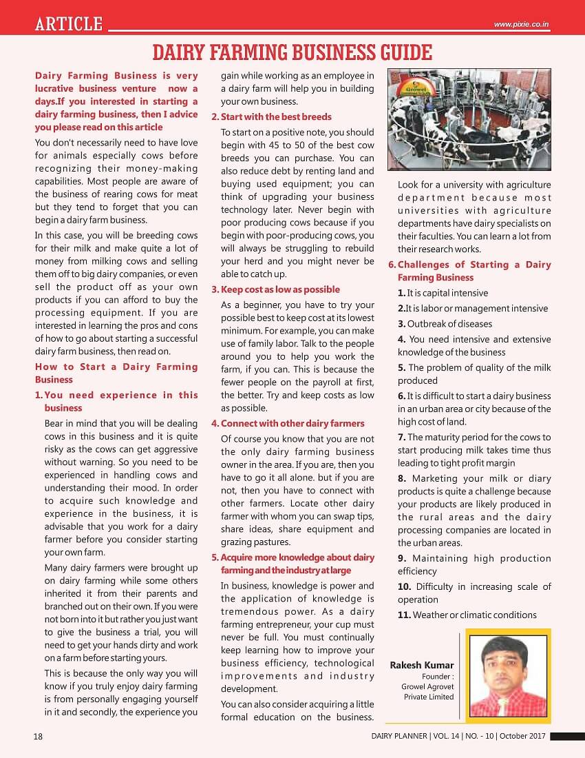 Dairy Farming Business